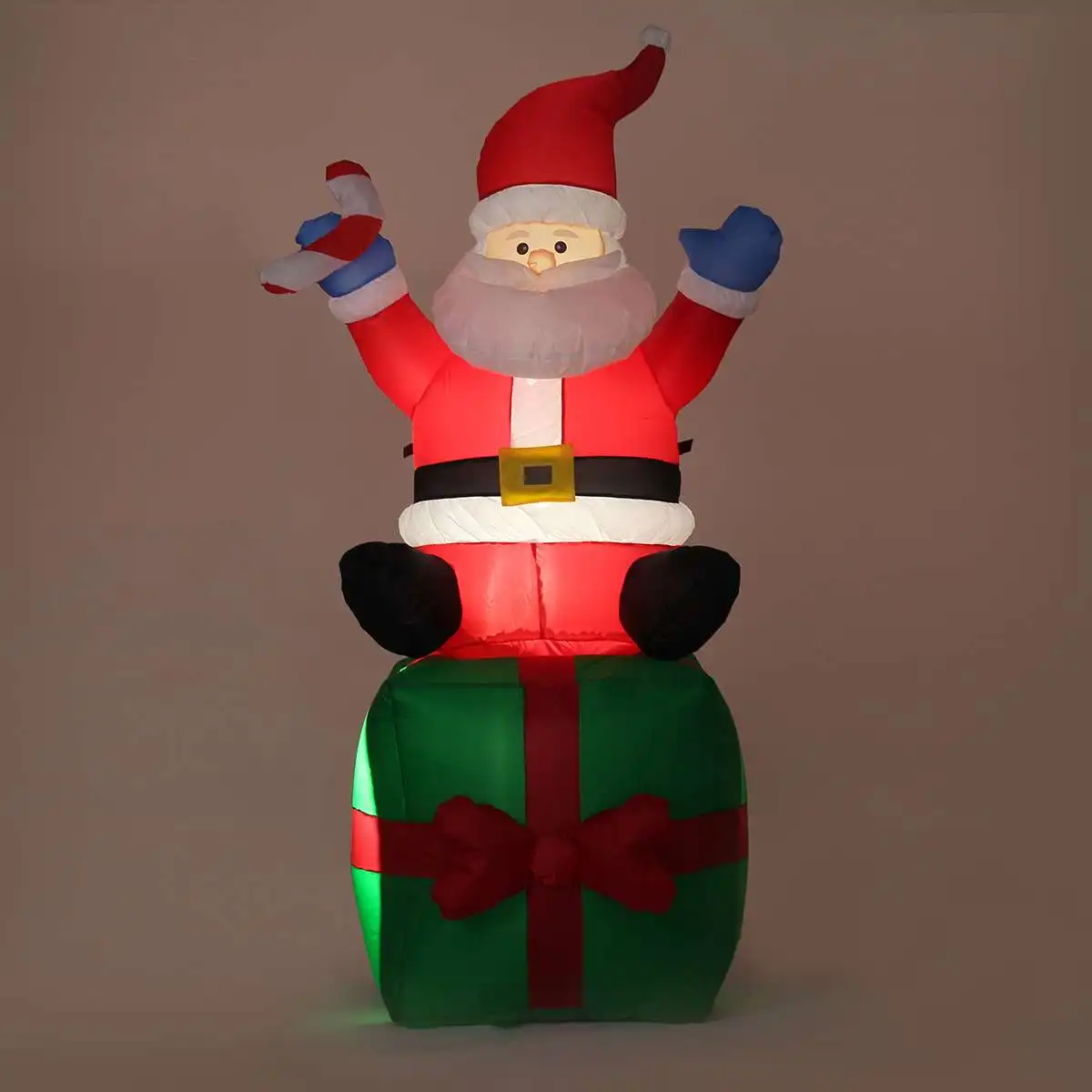 1.8 M Boże Narodzenie Santa Claus Nadmuchiwane Model Lalka Miotła Pokrywa Ozdoba Choinkowa +Indyk Garnitur Toaletka Zestaw Kosmetyków+Wentylator