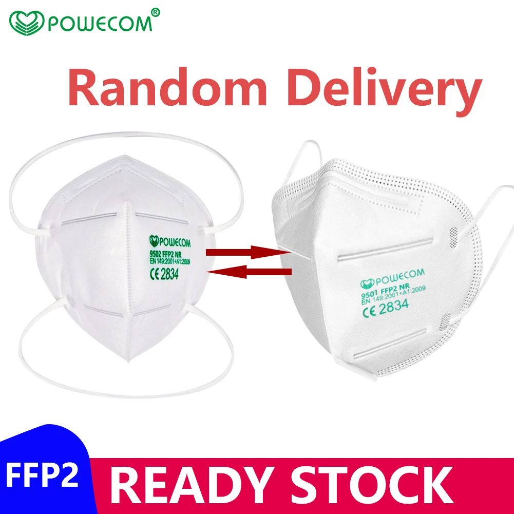 10-100szt Maska FFP2 certyfikat CE ochronna maska do twarzy maski 95% filtrowanie usta Maska oddychająca ffp2mask muflowy pokrywa