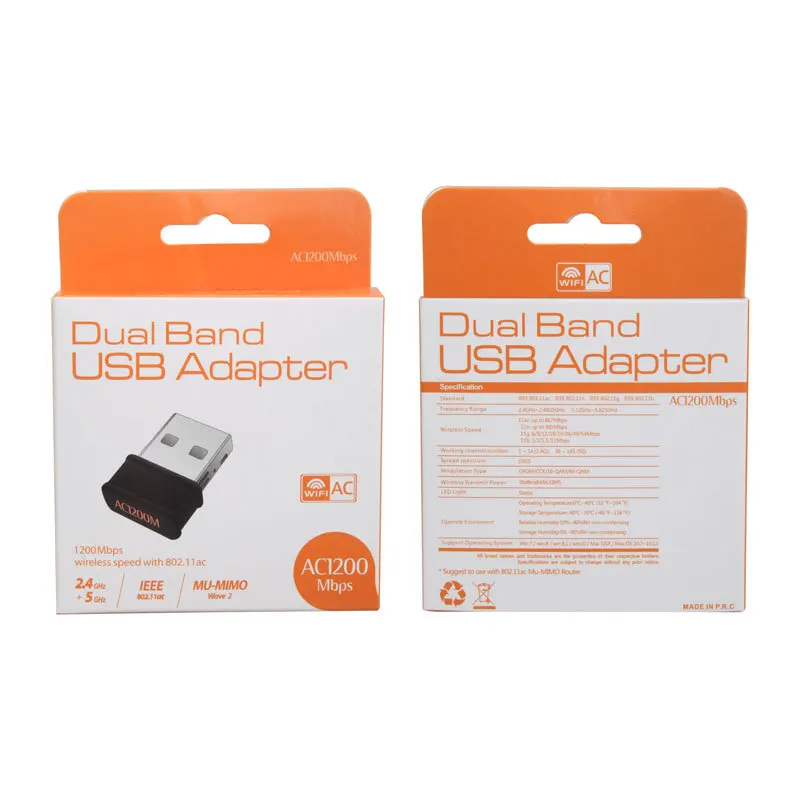 1200 Mbit / s wlan USB adapter Wifi Lan USB Ethernet 2.4 G/ 5G двухдиапазонная USB karta sieciowa Wifi Dongle 802.11 n/g/a/ac