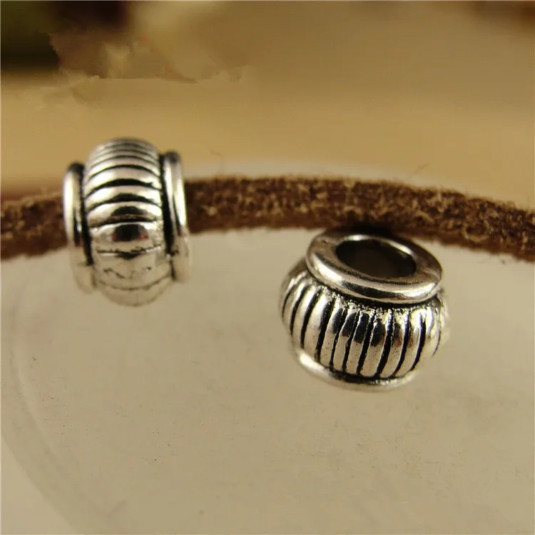 200 szt 5 mm*8 mm Metalowy stop cynku antyczny brąz/srebro kolor okrągłe koraliki DIY biżuteria akcesoria