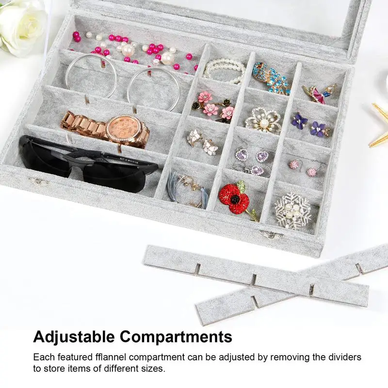 24 siatki biżuteria podajnik prezentacja wyświetlacz przechowywania kolczyki stojak Srebrna szkatułka na biżuterię