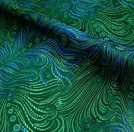 75cm*100cm DIY niebiesko-zielony brokat tkaniny kostium antyczny paw ogon sukienka cheongsam tkaniny brokatowe tkaniny odzież COS tkaniny