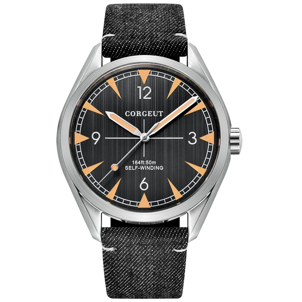 Corgeut 41 mm automatyczny zegarek mechaniczny zegarek dla mężczyzn marki luksusowe moda Skórzany pasek świecące wodoodporny biznes zegarek dla mężczyzn