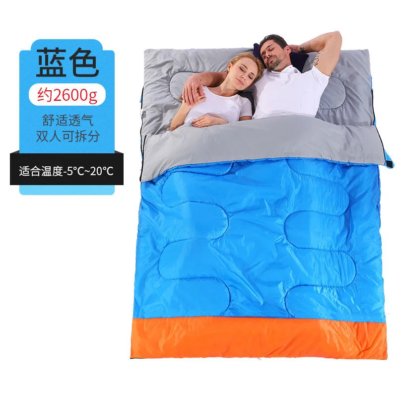 CS023 3 w 1 dwuosobowy osób śpiwór odkryty camping dorosły śpiwór kochanka para podróży ciepła pogoda użyć śpiwór