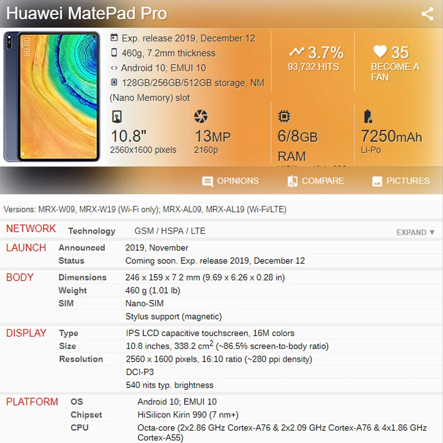 Dysk PC + soft TPU dwuwarstwowy odporna na wstrząsy obudowa tabletu etui do Huawei MatePad Pro 10,8-calowy tablet Case +film Pen