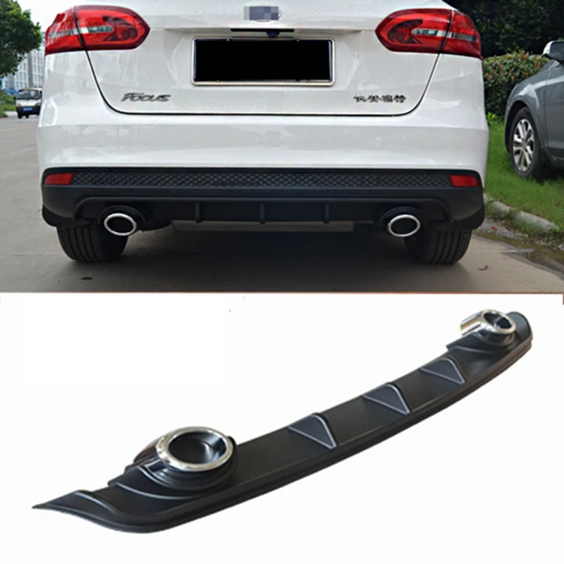 Ford Focus 2012 2013 2016 2017 ABS plastik czarny spoiler tylny dyfuzor zderzaka guard protector antypoślizgowa płyta pokrywa