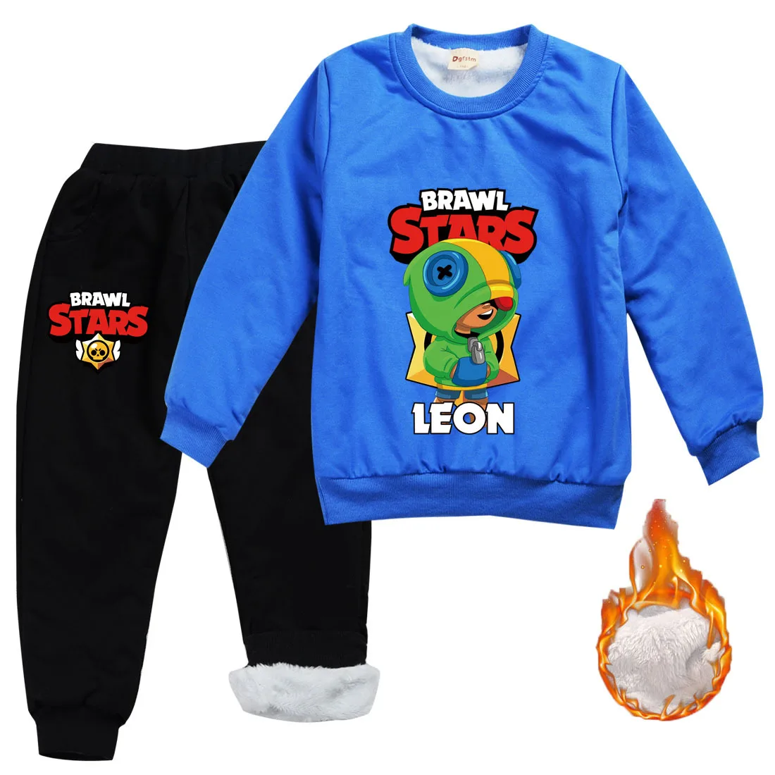 Fotelik bawełnianej płaszcz kurtka zestaw brawls stars kid kapturem bluza game leon anime odzież Spodnie z polar na świąteczny prezent
