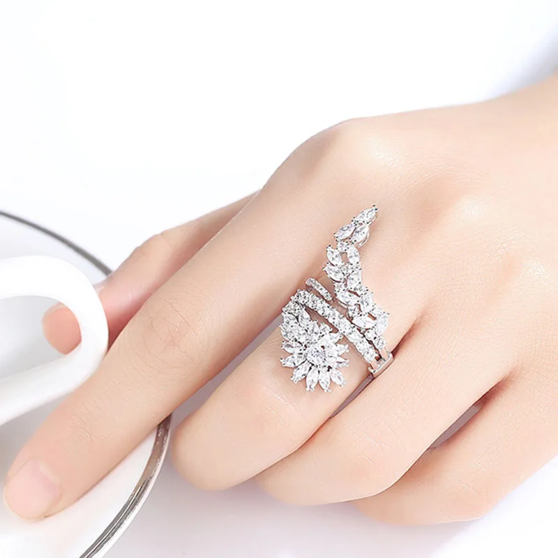 HIBRIDE Mody kobiece pierścień biżuteria handmade cyrkonia skrzydła motyla obrączka dla panny młodej rocznica ślubu Bijoux R-190