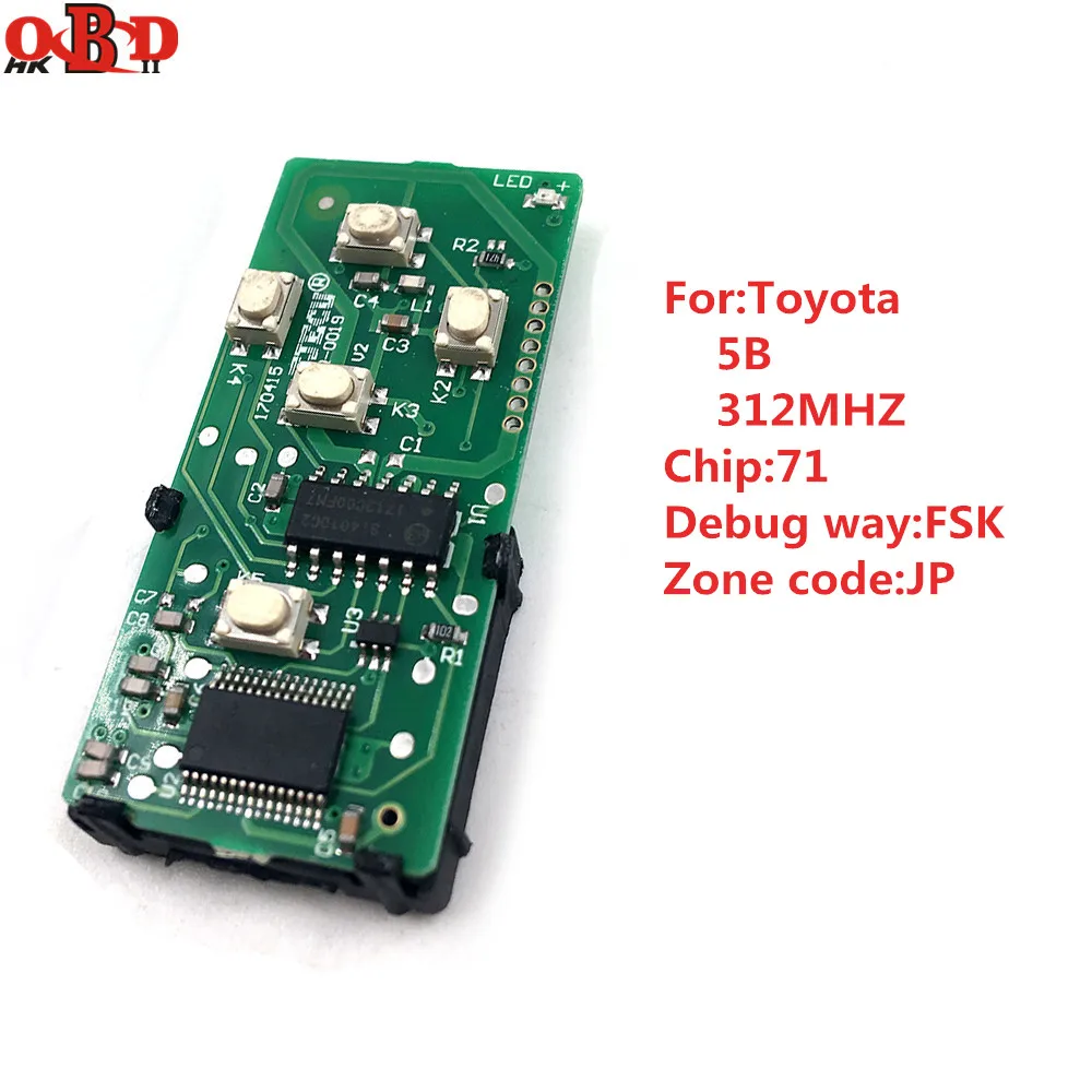 HKOBDII 271451-0751(JP) 4/5 przycisków Smart Remote Key Board 312MHZ do Toyota WD03 WD04 Chip 71