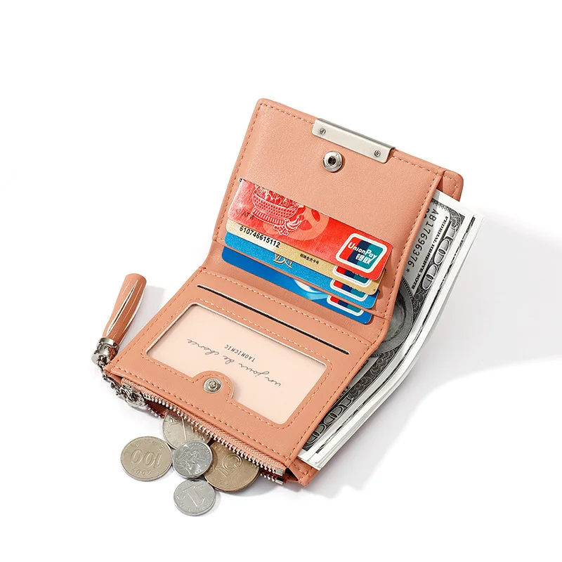 Marka żółty portfel damski z miękkiej sztucznej skóry portfel damski mini strzała posiadacz karty moneta krótkie portfele cienki mały portfel na zamek pilot