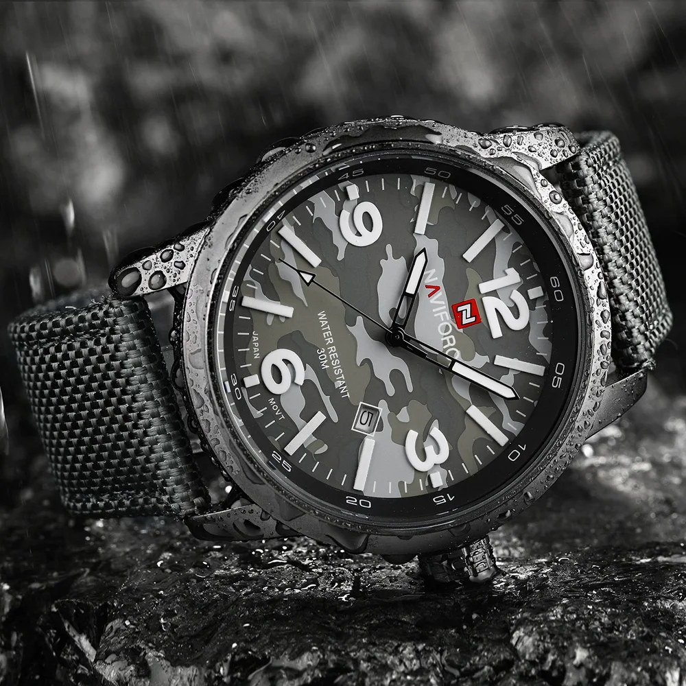 NAVIFORCE Brand New Luxury Casual męski zegarek analogowy wojskowe zegarki sportowe zegarek kwarcowy męski zegarek Relogio Masculino Montre Homme