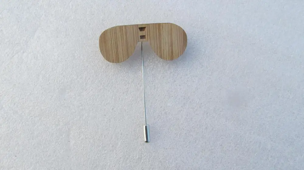 Nowa moda męskie akcesoria bambusowe, drewniane okulary klapy pin męskie broszka