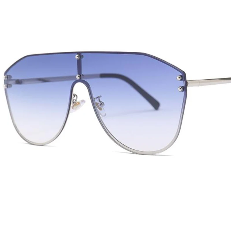 Nowe unikalne nity brązowe okulary Moda 2020 kobiece odcienie duża ramka gradientu punkty mężczyzn marki projektant przewymiarowany okulary UV400