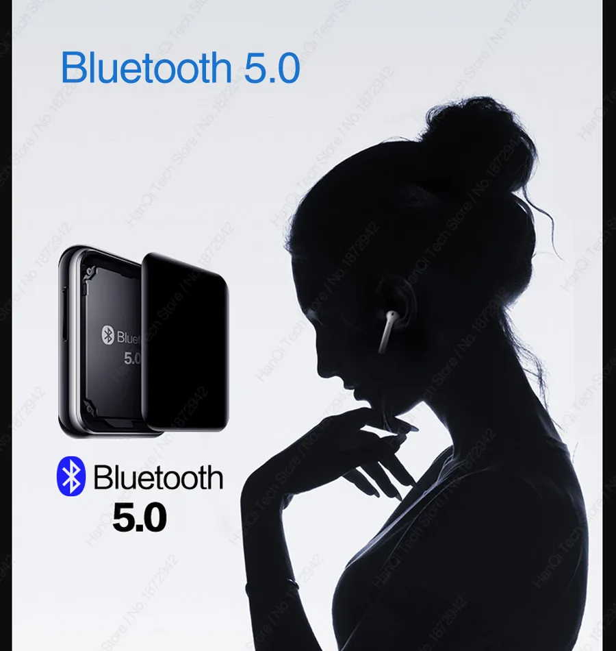 Odtwarzacz MP3 z Bluetooth5.0 16GB 2.5-calowy dotykowy ekran, radio FM HiFi odtwarzacz muzyczny High Lossless Audio Walkman wideo z e-książką