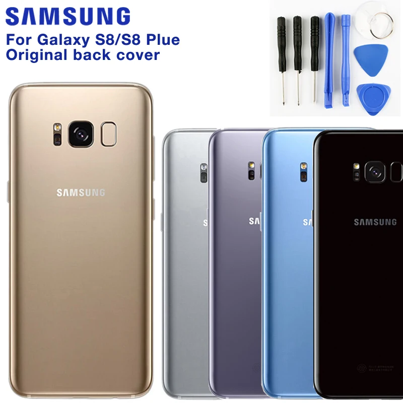 Oryginalny SAMSUNG Samsung tylna pokrywa baterii Samsung Galaxy S8 G9500 S8 S8 Plus+ SM-G9550 tylna tylna pokrywa szklana