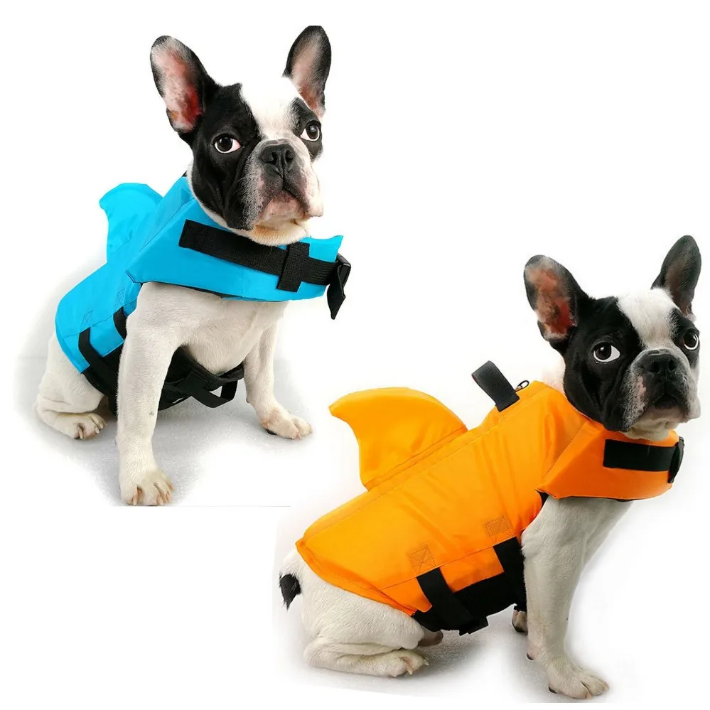 Pet Dog Kamizelka Odzież Ochronna Kamizelka Z Płetwą Kołnierz Wiązka Saver Pet Dog Pływanie Konserwant Letnie Stroje Kąpielowe Pomarańczowy Niebieski