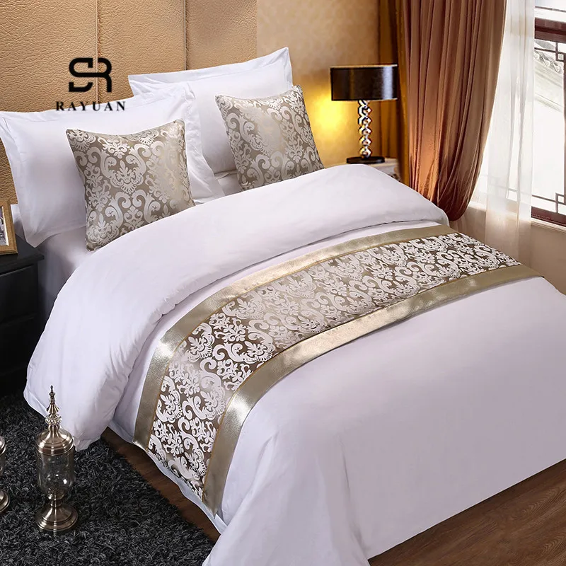 RAYUAN złote kwiatowy narzuty łóżko Biegacz rzut pościel jednoosobowy typu Queen King prześcieradło ręcznik strona Główna Hotel dekoracji
