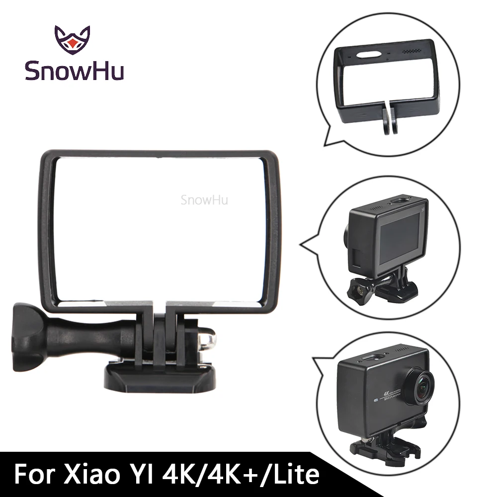 SnowHu obudowa boczna rama mocowanie obudowy ochronna rama z adapterem do mocowania YI 4K dla Yi 4K+ YI 2 lite LD10