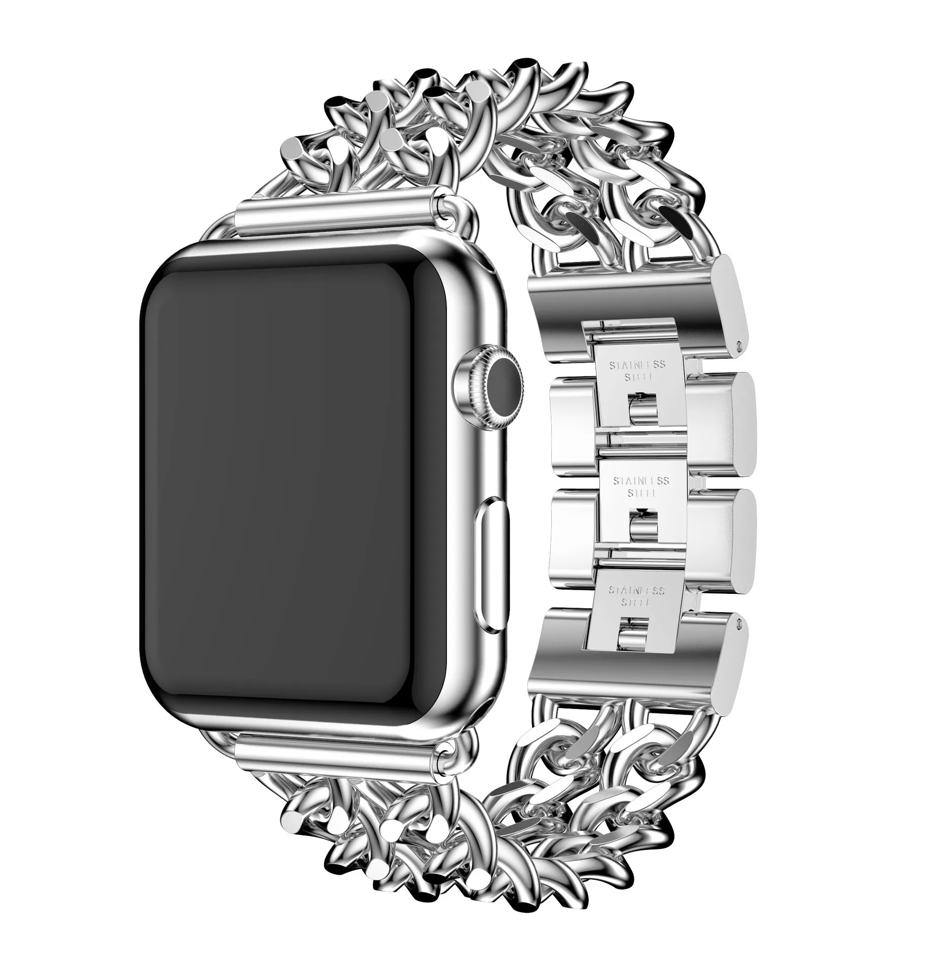 Wysokiej jakości ze stali nierdzewnej strefę czasową z etui garnitur dla Apple Watch Mc 1/2/3 zegarek pasek bransoletka zapięcie 42 mm/38 mm