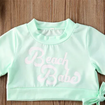 0-24 m pewex Baby Girls odzież zestawy List drukowania z krótkim rękawem t-shirt topy+spodenki 2 szt. stroje