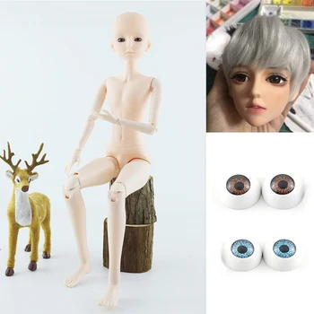 1/3 Boy BJD 60cm lalka z 3D oczami nagie ciało skóra normalna ciało mężczyzny bez makijażu 21 ruchomy przegubowy DIY Boyfriend lalki zabawki