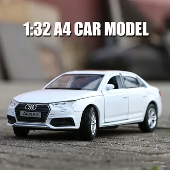 1:32 Audi-A4 model Diecast alloy sports, model car pull back sound and light toys children gift collection toys v247