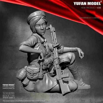 1/35 Resin Soldier Model Unassambled Unpainted Female White Resin Yfww-2066 Soldier Model Figure Kit Kit Self-assembled Mod S6P9