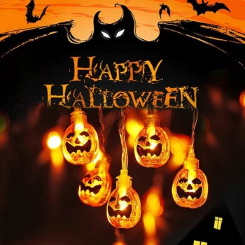 1.5/2.5/5M Halloween Pumpkin LED Holiday lights String Outdoor Battery Operated Garland Halloween Party Decor Lamp Home Light