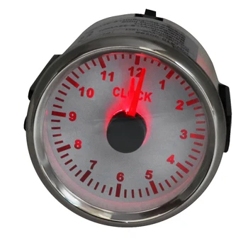 1 52mm tuning samochodu indeks zegar Часометры Kaliber 12-godzinny format auto łodzi zegarek mechaniczny Kaliber z czerwonym podświetleniem 9-32V
