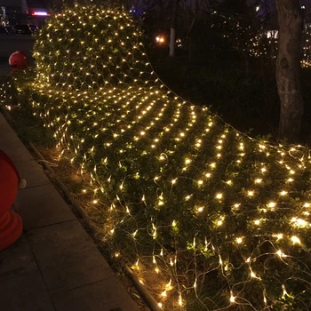 1.5X1.5M 3x2M 6X4M świąteczne lampki LED String Christmas Net Lights Fairy Xmas Party Garden Wedding Decoration Curtain Lights