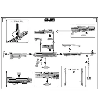 1/6 skali CENTRALI Pecheneg karabin maszynowy zebrać model puzzle cegły broń wojskowa piasek stół zabawka dla figurki