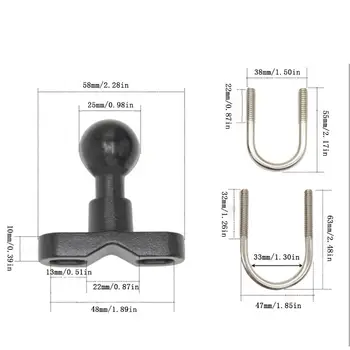 1 kpl 9cm Double Socket Arm Ball Head Mount Base kwadratowa/okrągła/Diamentowa/T-kształtna, płytka do telefonu komórkowego Go-pro GPS
