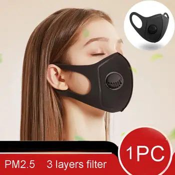 1 maska do twarzy oddechowy zawór gąbka ochrona przed wirusami unisex wielokrotnego użytku obrane osłony kurz mglisty zanieczyszczenie powietrza pokrywa