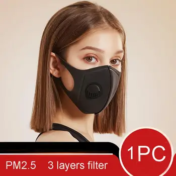 1 maska do twarzy oddechowy zawór gąbka ochrona przed wirusami unisex wielokrotnego użytku obrane osłony kurz mglisty zanieczyszczenie powietrza pokrywa