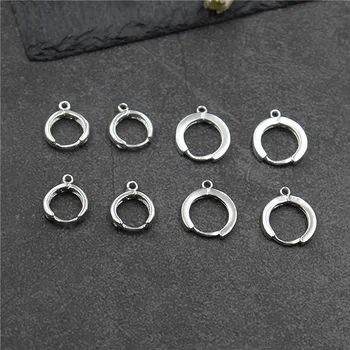 1 para moda 925 srebro, okrągłe kolczyki haki 10 mm 12 mm ręcznie robione kolczyki klip z pętlą DIY biżuteria robi zawieszenia
