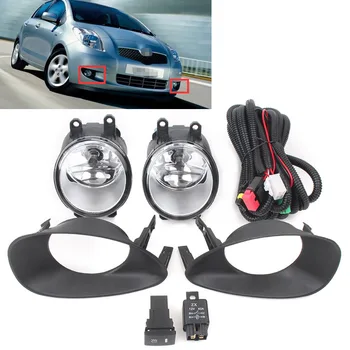 1 para samochodów przedni zderzak światła przeciwmgielne światła do jazdy dziennej w/ przełącznik elektrycznych dla Toyota Yaris hatchback 2006 2007 2008