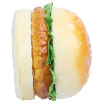 1 realistyczny hamburger realistyczna symulacja fałszywy hamburger piekarnia wyświetlacz plac jedzenie chleb zabawki, dekoracje do domu zdjęcie rekwizyty