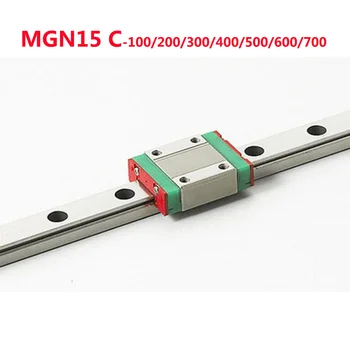 1 szt. MGN15 liniowy prowadzący szyna szerokość 15 mm długość 100 200 300 400 500 600 700 mm, 1 szt. liniowy blok MGN15C