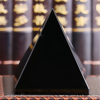 1 szt. naturalne przylot duch energia czarny obsydian piramida Kryształ dla ochrony uzdrowienie domowy stół ozdoby Fengshui