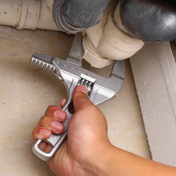 1 szt. uniwersalny защелкивающийся klucz AluminumLarge otwarcie regulowane antypoślizgowe wymagający dużego nakładu pracy klucz do łazienki narzędzia do naprawy