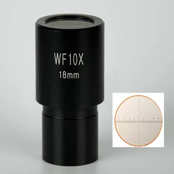 1 WF10X/18mm szerokokątny biologiczny mikroskop okular, obiektyw tarcza z podziałką wskazanie linia 0,1 mm wymiar montażowy 23,2 mm