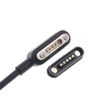 1 zestaw 5-pozycyjny Magnes sprężynowy Pogo pin złącze USB A męski kabel do transmisji danych i ładowania zasilania 1 metr i pinowe złącze