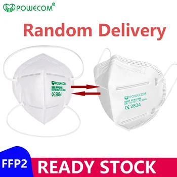10-100szt Maska FFP2 certyfikat CE ochronna maska do twarzy maski 95% filtrowanie usta Maska oddychająca ffp2mask muflowy pokrywa