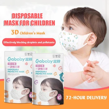 10-50szt plac maska do twarzy jednorazowe maski na usta filtr oddychający 3 warstwy włókniny zestaw ochrony dzieci w usta maska do twarzy