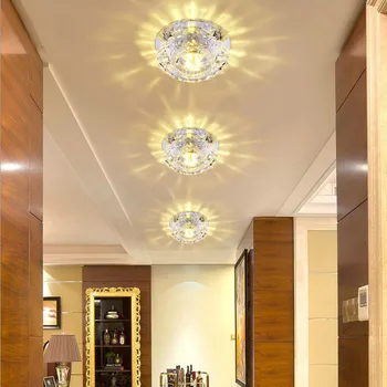 10 cm led lampa sufitowa do dekoracji domu 3 W Kryształowy lampa wystawa ganku lampy sufitowe korytarze Salon Sypialnia