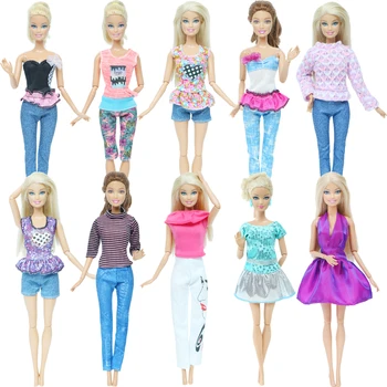 10 kpl./Lot modny strój Mix Style Dress Party spódnica obuwie, odzież i akcesoria Odzież dla lalki Barbie Księżniczka zabawki dla dzieci