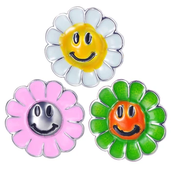 10 szt./lot 3 kolory ładny uśmiech osoba kwiaty zawieszenia wymienne 18 mm Przystawki przycisk, aby przystawki bransoletki naszyjniki VN-2099*10