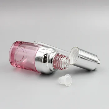 10 szt./lot 30 ml flakon perfum różowy przezroczysty szklana butelka kroplomierzem Srebrny shouldercollar olejek butelka kroplomierzem