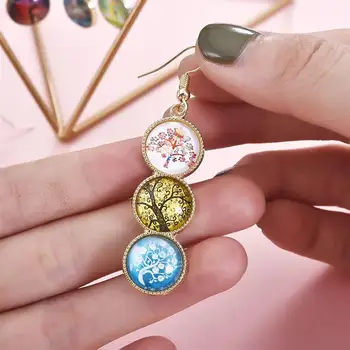 10 szt./lot 5 kolorów kolczyki haki podstawowe ustawienia pasują 12 mm okrągłe szklane кабошоны dla DIY biżuteria akcesoria