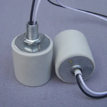 10 szt./lot CE approval E27lampholder Socket base fix uchwyt z 0.5mm2 30 cm/40 cm/50 cm M10 płaski uchwyt akcesoria do oświetlenia